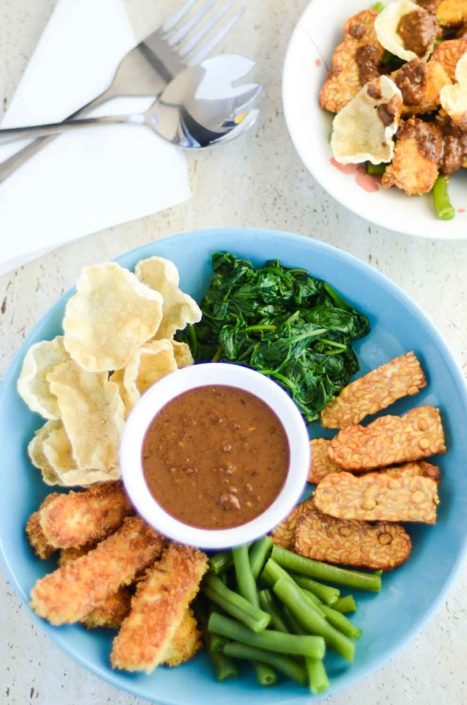 Pecel Mixed Vegetables in Peanut Sauce